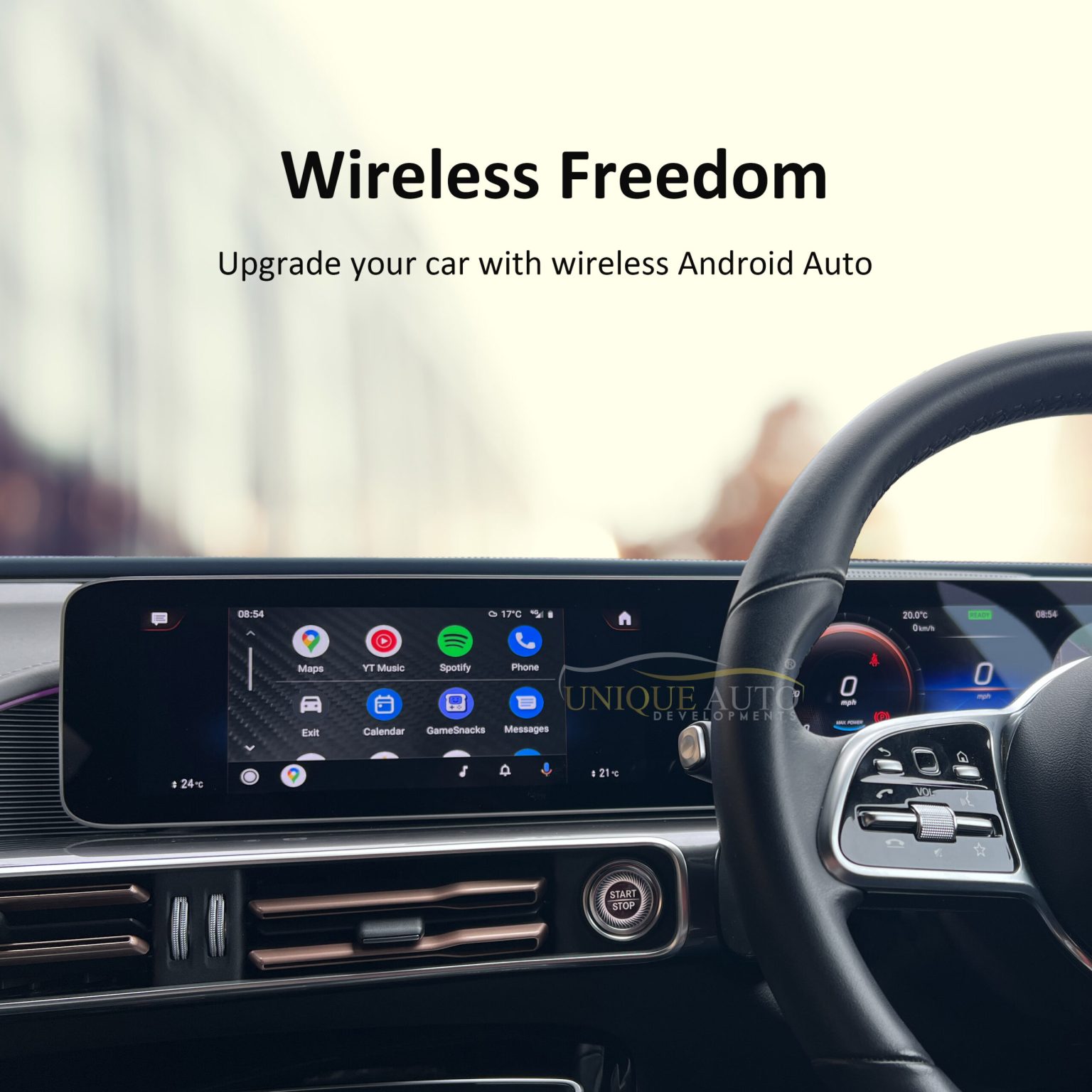 Wireless Apple CarPlay and Android Auto Converter Dongle for Cars with